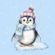 Servietten - Pinguin mit Mütze