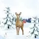Servietten - Schneehirsch