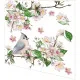 Servietten - Vogel in Blüten