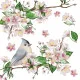 Servietten - Vogel in Blüten