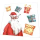 Servietten - Weihnachtsmann und Geschenke