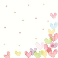 Cocktail napkins - Hearts Pastel
