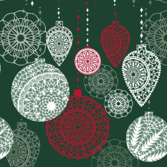 Cocktailservietten - Weihnachtskugeln auf Grün