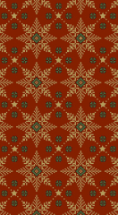 Gästetücher - Schneeflocken gold auf rot