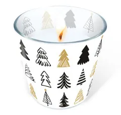 Glaskerze - Grafische Bäume