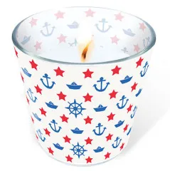 Candle in a glass - Navy white