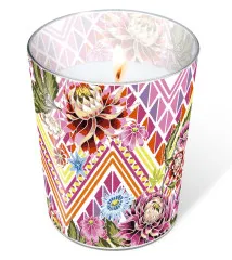 Candle in a glass - Mexican flowers