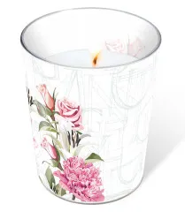 Candle in a glass - Rose letters