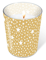 Glaskerze - Sternchen gold