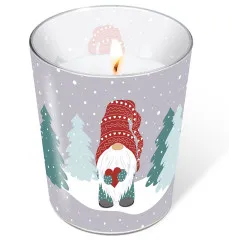 Candle in a glass - Tomte in forest