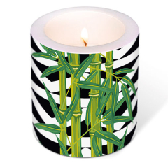 Kerze - Bambusblätter