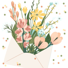 Servietten - Blumen-Botschaft