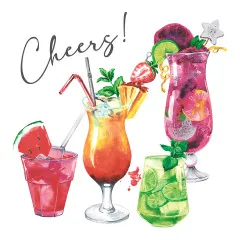 Servietten - Bunte Cocktails