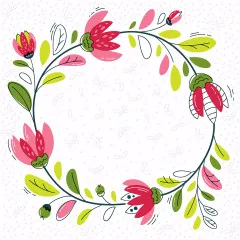 Napkins embossed - Spring wreath