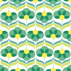 Napkins - Geo Flowers Green Napkins - Geo Flowers Green