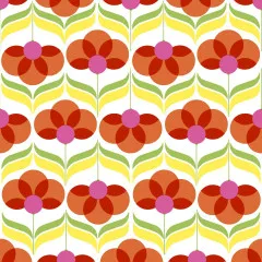 Servietten - Geo-Blumen Rot