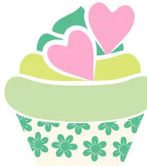 Napkins punched in form - Heart Cake