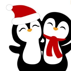 Napkins punched Penguin Santas