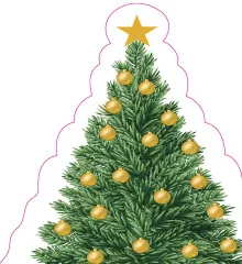 Napkins punched Snowy - Tree charm