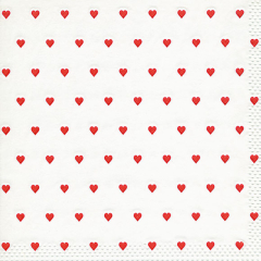 Servietten mit Prägung - Herzchen rot