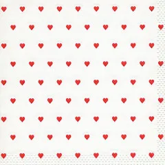 Servietten mit Prägung - Herzchen rot