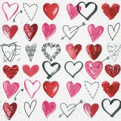 Servietten - Unterschiedliche Herzen Servietten - Unterschiedliche Herzen