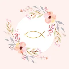 Servietten - Kommunion Fische Ichthys rosa