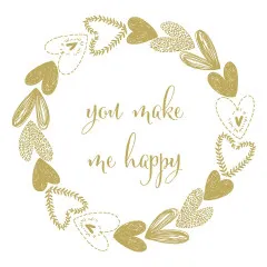Napkins embossed - You and Me gold