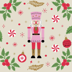 Servietten - Nussknacker rosa