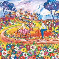 Servietten Portchie - Blumen für Tante Julieta auf dem Fahrrad