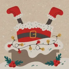 Napkins - Chimney Santa - 100% of recycling