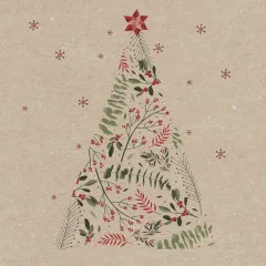 Napkins - Graceful pine - 100% of recycling