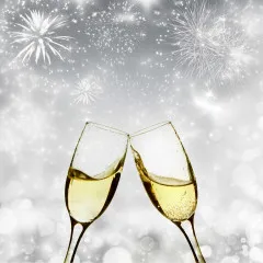 Servietten - Zwei Sektgläser