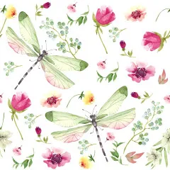 Servietten - Sommerfeld mit Libellen