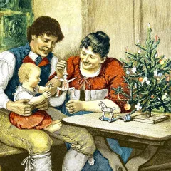 Servietten - Vintage-Familie