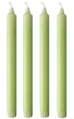 Stabkerze - Blattgrün 25cm - 4 Stück