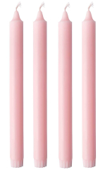 Stabkerze - Leicht rosa 25cm - 4 Stück