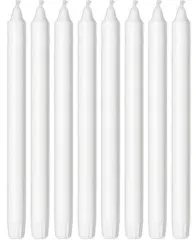 Stabkerze - Weiß 25cm - 8 Stück