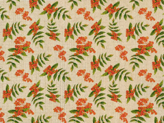 Tischset aus Flachs - Vogelbeerenmuster