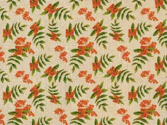 Tischset aus Flachs - Vogelbeerenmuster