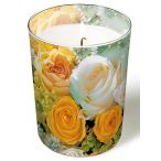 Candle in a glass - Bouquet of roses