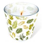Candle in a glass - Stamped leaves