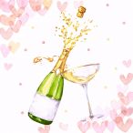 Napkins - Hearts Bubbles