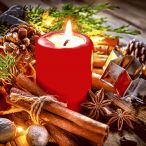 Servietten - Kerze mit Deko