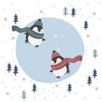 Servietten - Pinguin mit Schlittschuhen