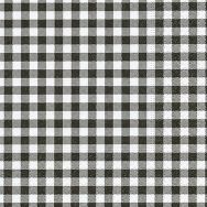 Cocktailservietten kariert schwarz - Vichy