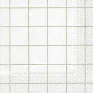 Servietten - Home Kästchen weiß-beige