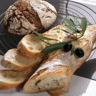 Servietten - Brot und Oliven