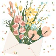 Servietten - Blumen-Botschaft