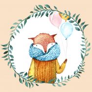 Servietten - Fuchs mit Ballons